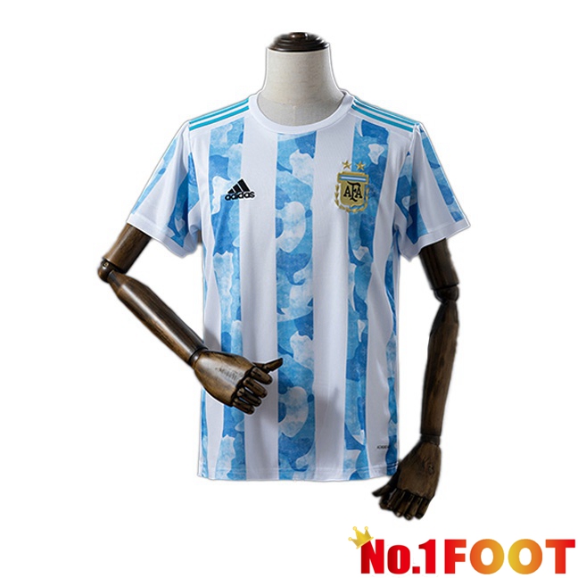 Argentina Retro Home Soccer Jersey White Blue 2021-2022