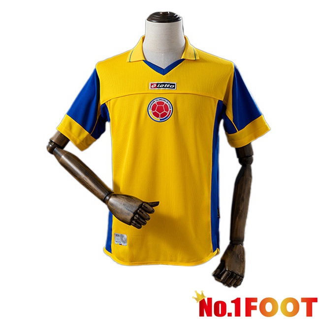 Colombia Retro Home Soccer Jersey Yellow 2003