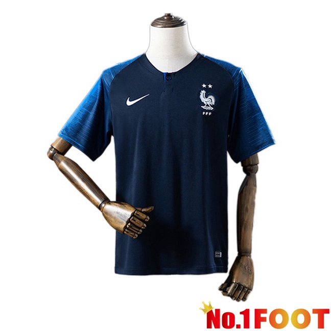 France Retro Home Soccer Jersey Blue Royal 2018
