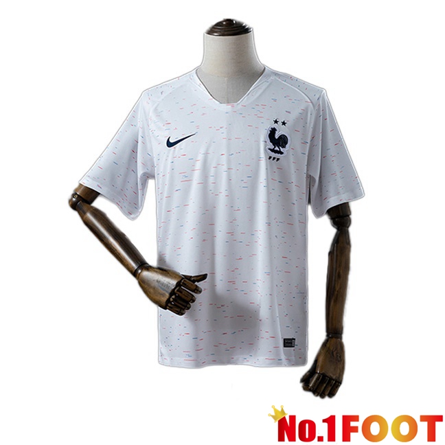 France Retro Away Soccer Jersey White 2018