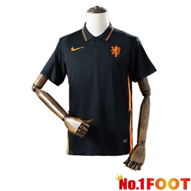Netherlands Retro Away Soccer Jersey Black 2020