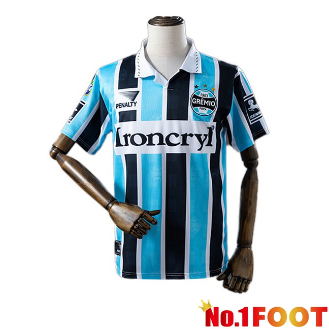Gremio Retro Home Soccer Jersey Blue Black 1997-1998