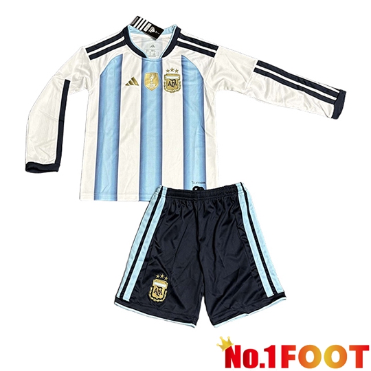 Argentina Kids Home Soccer Jersey Long sleeve 2026/2027