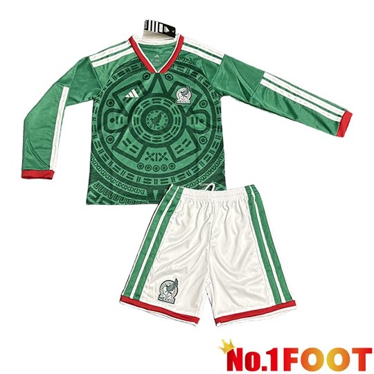 Mexico Kids Home Soccer Jersey Long sleeve Soccer World Cup 2026