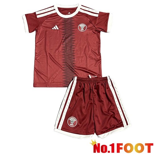 Qatar Kids Home Soccer Jersey Soccer World Cup 2026