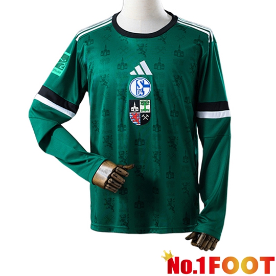 Schalke 04 Long sleeve Soccer Jersey Special Edition Green 2025/2026