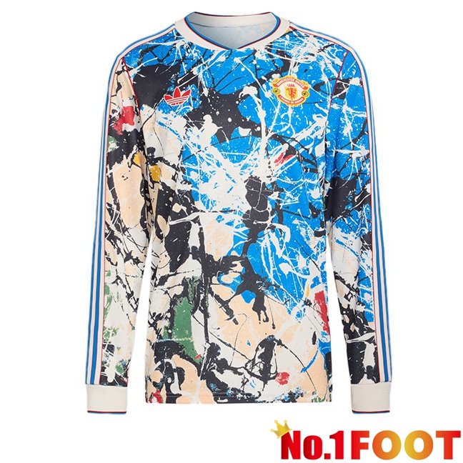 Manchester United Soccer Jersey Special Edition Long sleeve Blue White 2025/2026
