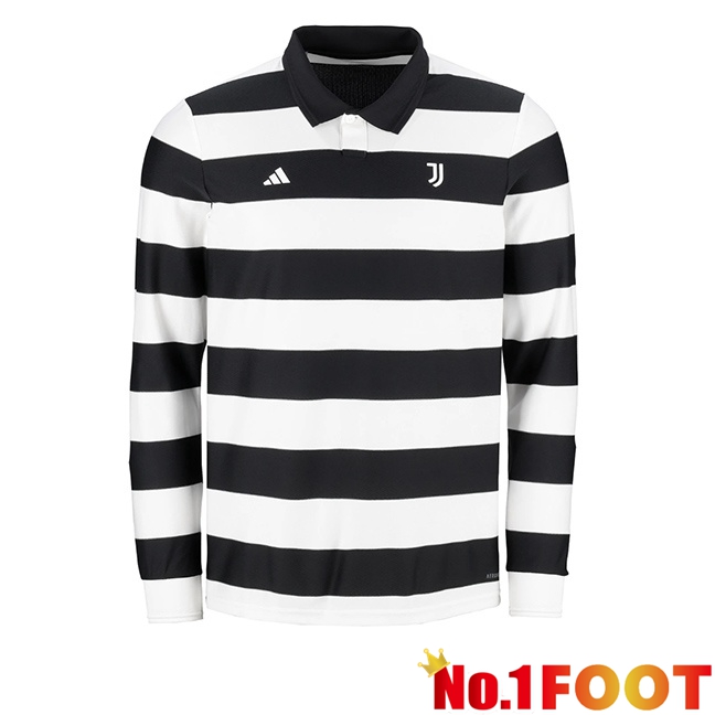 Juventus Fourth Soccer Jersey Long sleeve Black White 2025/2026