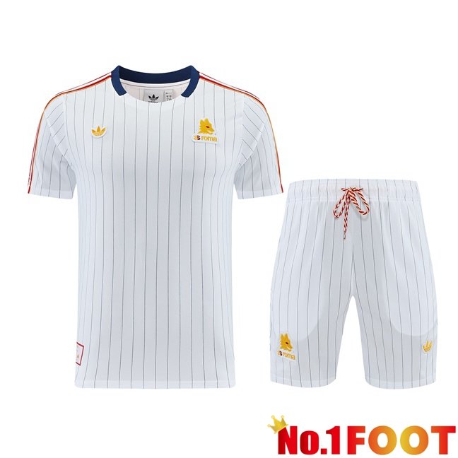 AS Rome kit Training T Shirt + Shorts White 2026/2027