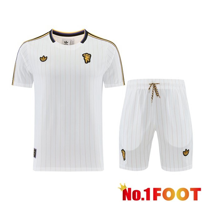 Manchester United kit Training T Shirt + Shorts White 2026/2027