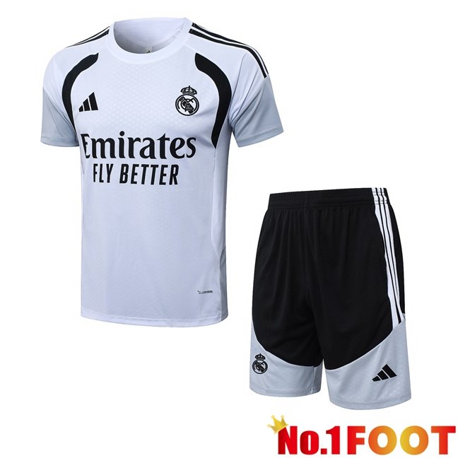 Real Madrid kit Training T Shirt + Shorts White 2026/2027