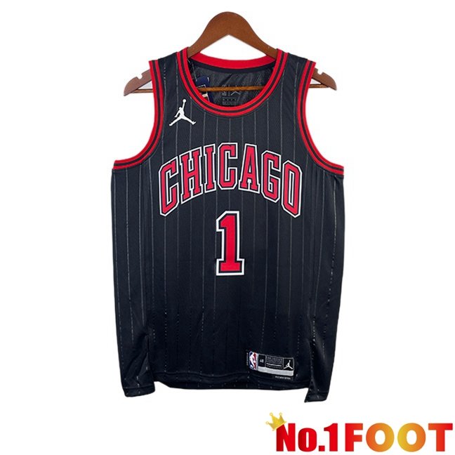 NBA Chicago Bulls (Derrick Pink 1)Jersey Retr Black 2022-2023