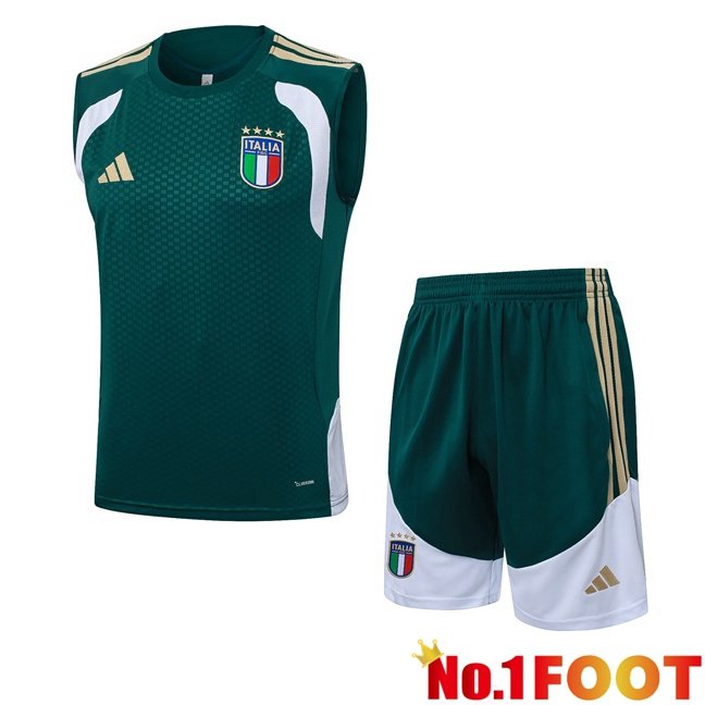 Italy Soccer Vest + Shorts Green 2026/2027