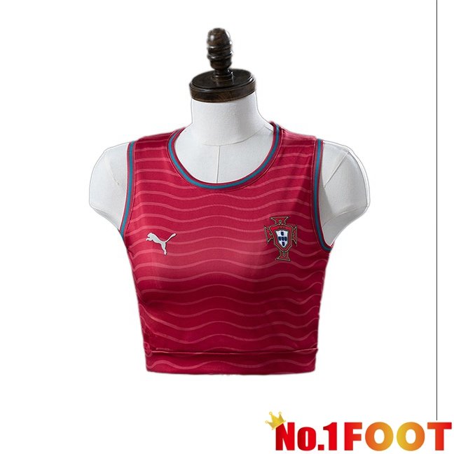 Portugal Court Women Home Soccer Jersey Red 2026/2027