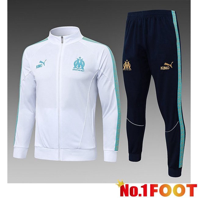 Marseille OM Kids kit Training Jacket Suit White 2026/2027