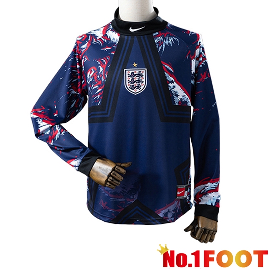 England Long sleeve Goalkeeper Soccer Jersey Blue Marine 2026/2027