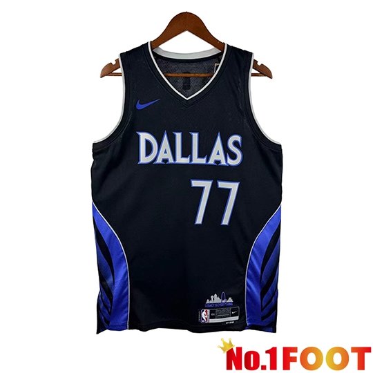 Dallas Mavericks (DONCIC #77) Soccer Jersey Black/Blue 2025/2026