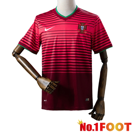 Portugal Retro Home Soccer Jersey 2014