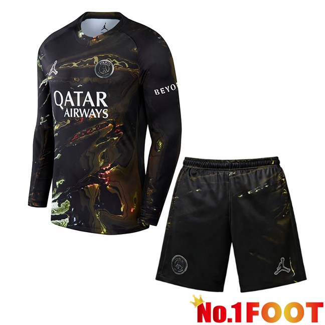 Paris PSG Kids Soccer Jersey Special Edition Long sleeve Black 2025/2026