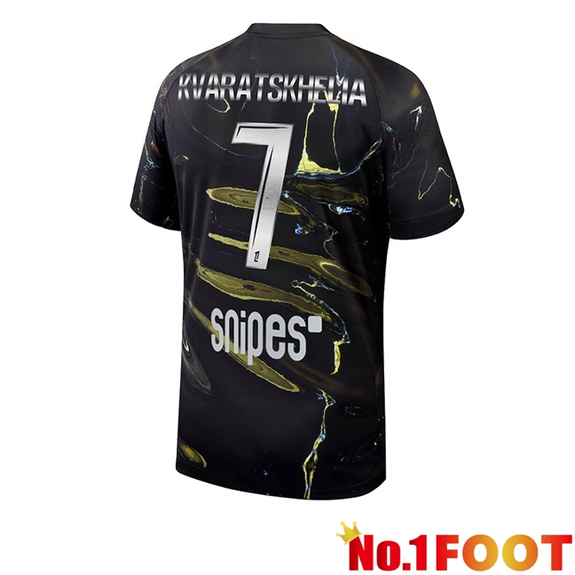 Paris PSG (Kvaratskhelia 7) Soccer Jersey Special Edition Black 2025/2026