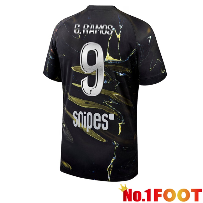 Paris PSG (G. Ramos 9) Soccer Jersey Special Edition Black 2025/2026