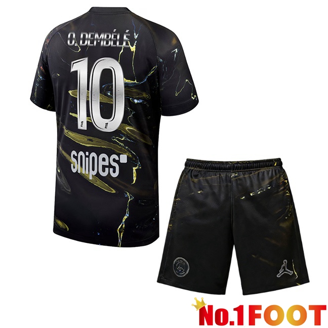 Paris PSG (O. Dembélé 10) Kids Soccer Jersey Special Edition Black 2025/2026