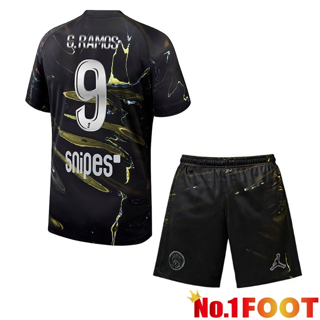Paris PSG (G. Ramos 9) Kids Soccer Jersey Special Edition Black 2025/2026
