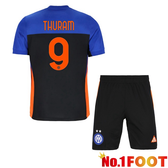 Inter Milan (THURAM 9) Kids Fourth Soccer Jersey Blue Black 2025/2026