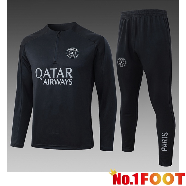 Paris PSG Kids kit Training Tracksuit Black 2026/2027
