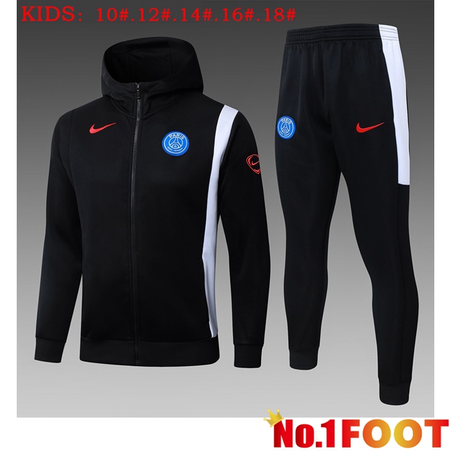 Paris PSG Kids Training Jacket Suit Hoodie Black 2026/2027