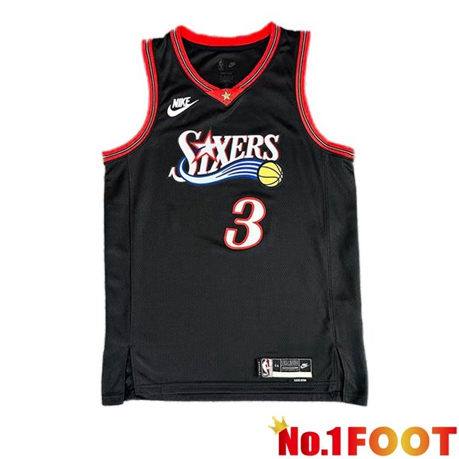 NBA Philadelphia 76ers (Allen Iverson 3)Jersey Black 2025/2026