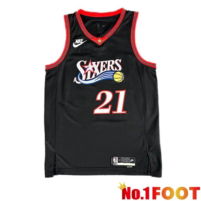 NBA Philadelphia 76ers (Joel Embiid 21)Jersey Black 2025/2026