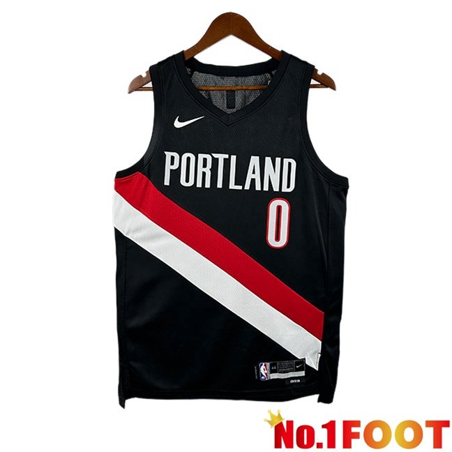 NBA Portland Trail Blazers (Damian Lillard 0)Jersey Black 2025/2026