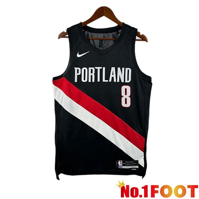 NBA Portland Trail Blazers (Deni Avdija 8)Jersey Black 2025/2026