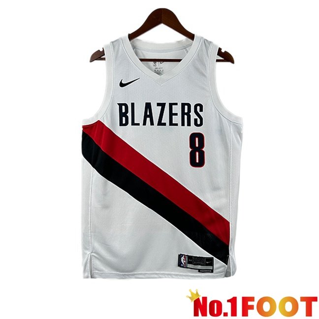 NBA Portland Trail Blazers (Deni Avdija 8)Jersey White 2025/2026