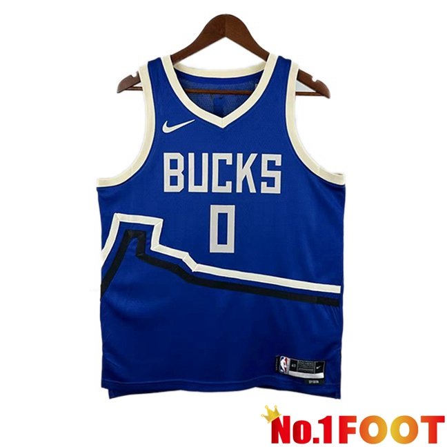 NBA Milwaukee Bucks(Damian Lillard 0)Jersey Blue 2024/2025