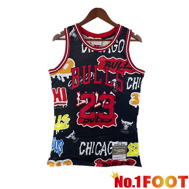 NBA Chicago Bulls (Michael Jordan 23)Jersey Retro Black 1997-1998