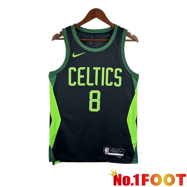 NBA Boston Celtics (Kristaps Porzingis 8)Jersey Black Green 2024/2025