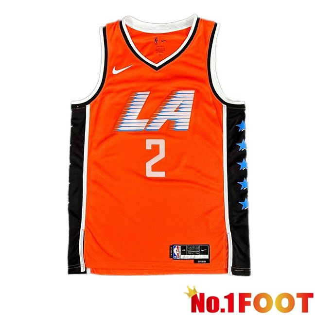 NBA Los Angeles Clippers (Kawhi Leonard 2)Jersey Orange 2025/2026