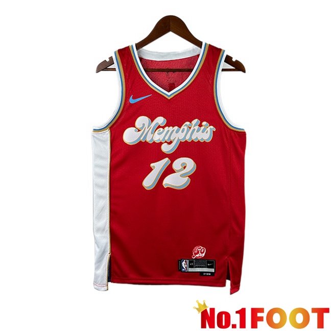 NBA Memphis Grizzlies (Ja Morant 12)Jersey Red 2024/2025