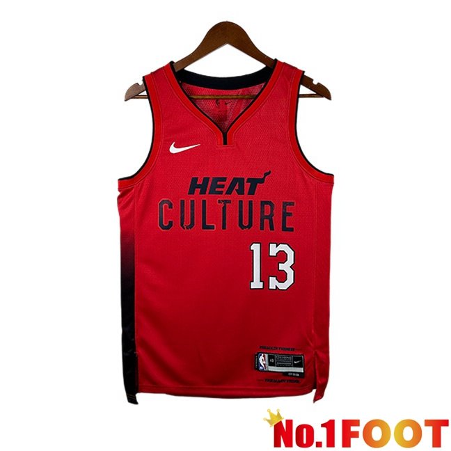 NBA Miami Heat (Bam Adebayo 13)Jersey Red 2024/2025