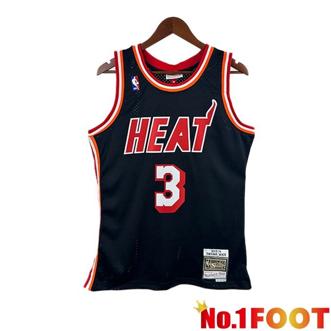 NBA Miami Heat (Dwyane Wade 3)Jersey Retro Black 2013-2014