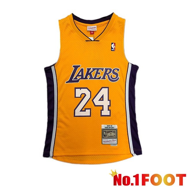 NBA Los Angeles Lakers (Kobe Bryant 24)Jersey Retro Yellow 2008-2009