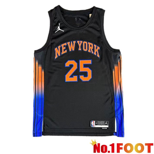 NBA New York Knicks (Mikal Bridges 25)Jersey Black 2025/2026