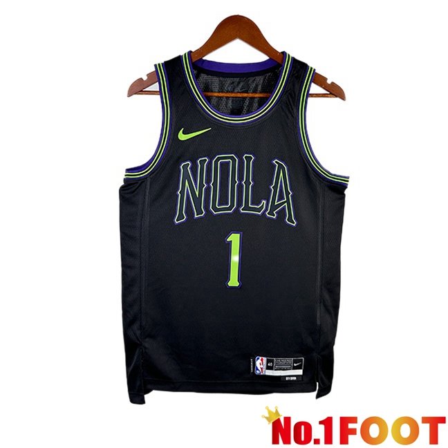 NBA New Orleans Pelicans (Zion Williamson 1)Jersey Black 2025/2026