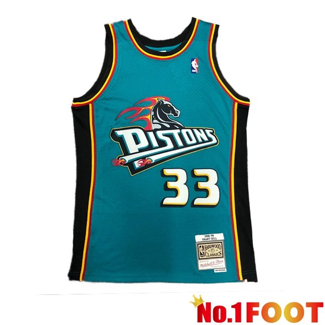 NBA Detroit Pistons (Grant Hill 33)Jersey Retro Green 1997-1998