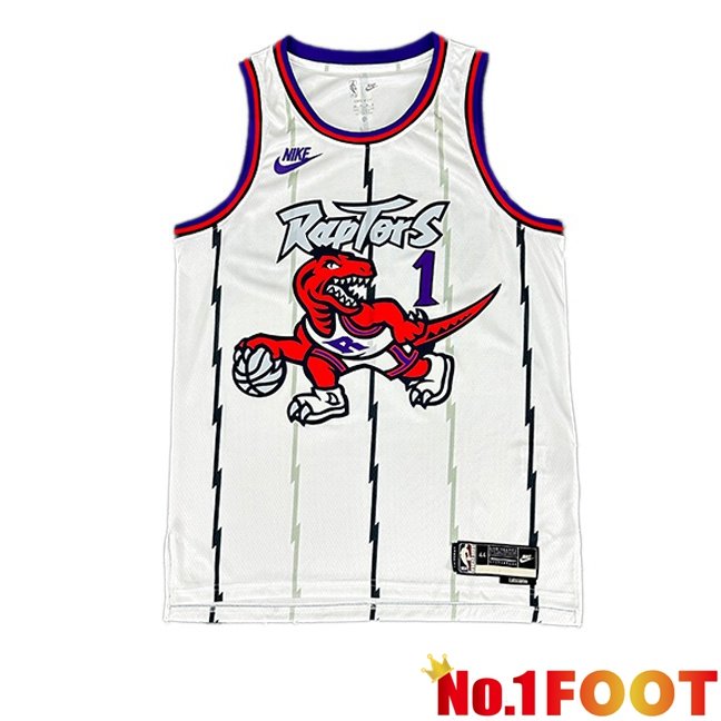 NBA Toronto Raptors (Tracy McGrady 1)Jersey Retro White 1998-1999