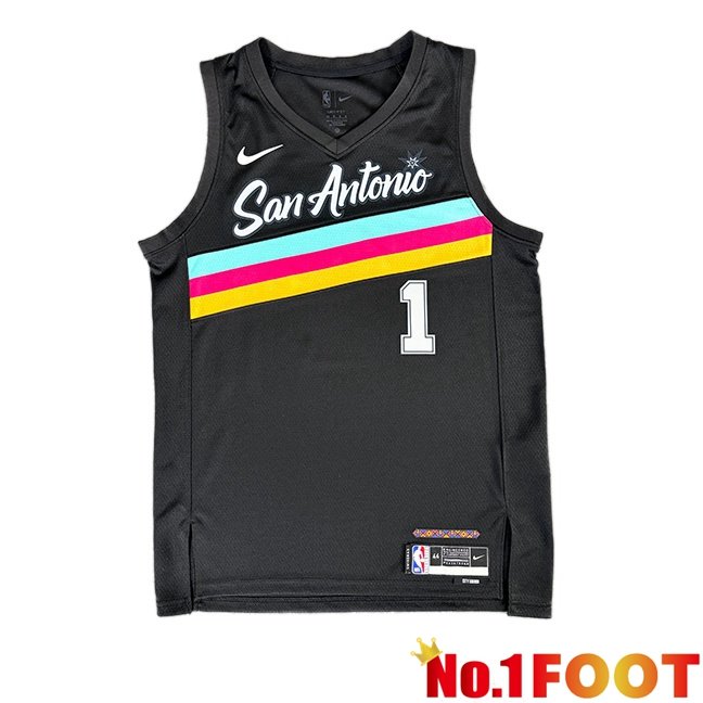 NBA San Antonio Spurs (Victor Wembanyama 1)Jersey Black 2025/2026