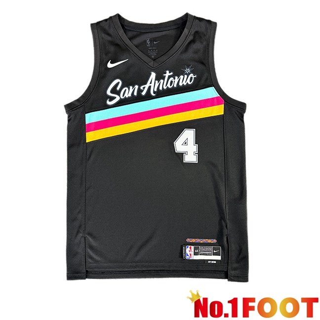 NBA San Antonio Spurs (De’Aaron Fox 4)Jersey Black 2025/2026