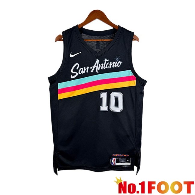 NBA San Antonio Spurs (Jeremy Sochan 10)Jersey Black 2025/2026